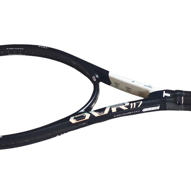 Tennisschläger TOALSON Comfort Oversize Tennis Racket OVR 117 249g matt-schwarz weiß.jpg