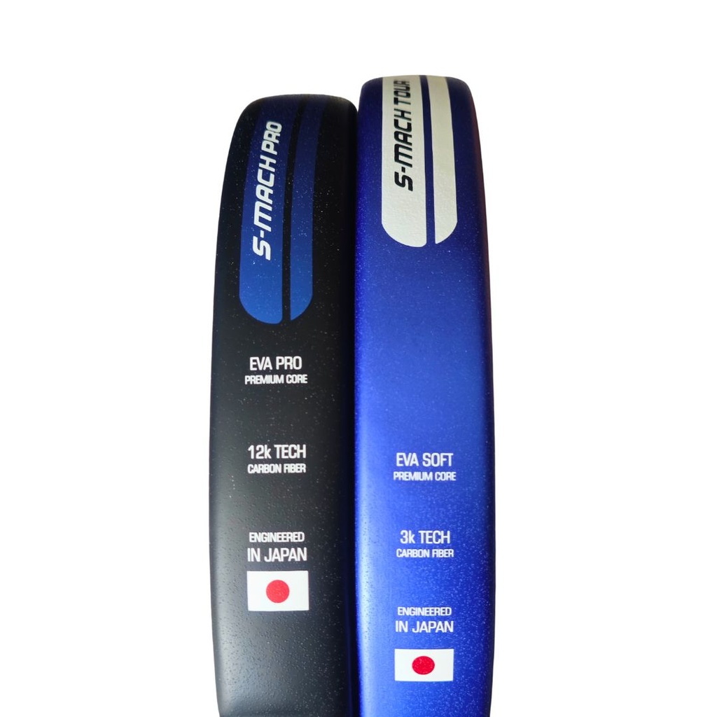 Padelschläger Toalson S-Mach Pro Padel Turnierschläger schwarz + Tour Allround Padel Schläger blau.jpg