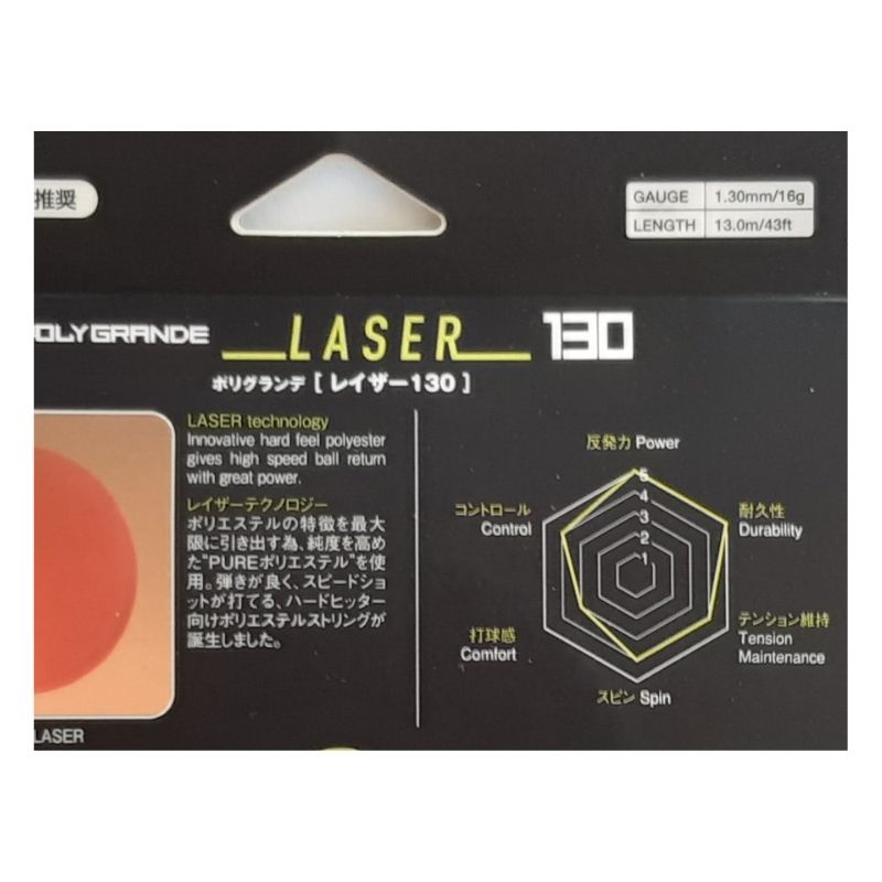 Turnier-Tennissaite Toalson Laser 1,30mm rot monofil Saitenset - Tennis String Set Polyester red.jpg