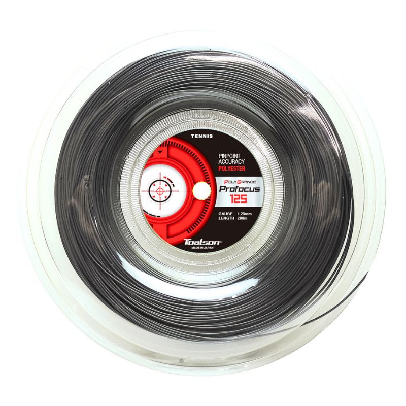 Tennissaite Polygrande Profocus 1,25-1,30mm - 200m Saitenrolle (schwarz, 125)